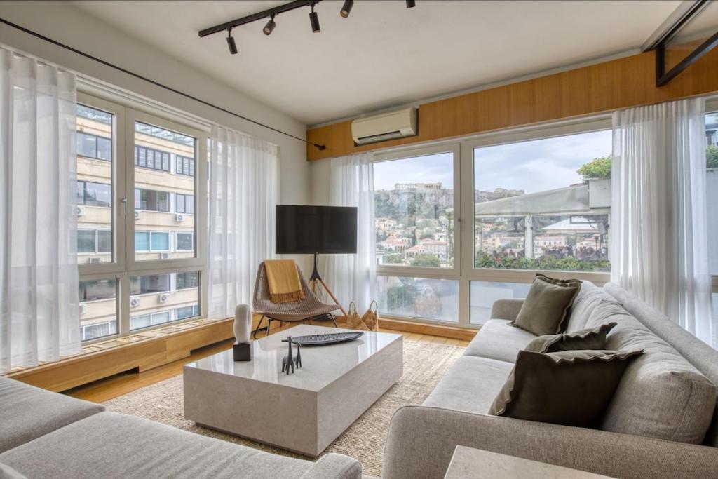아테네 Sunny Luxury Loft,Stunning Acropolis View, Jacuzzi 아파트 외부 사진