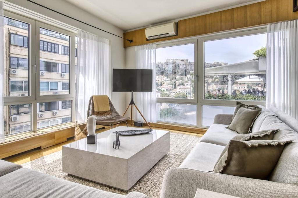 아테네 Sunny Luxury Loft,Stunning Acropolis View, Jacuzzi 아파트 외부 사진